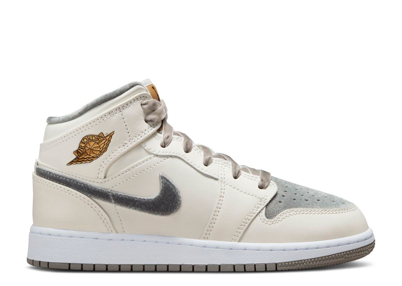 Jordan 1 Mid SE GS 'Pewter Velvet Toe'