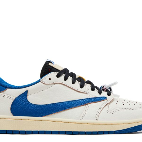 Fragment Design x Travis Scott x Jordan 1 Low OG SP 'Sail Military Blue'