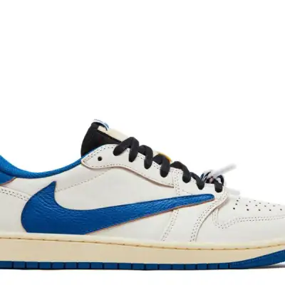 Fragment Design x Travis Scott x Jordan 1 Low OG SP 'Sail Military Blue'