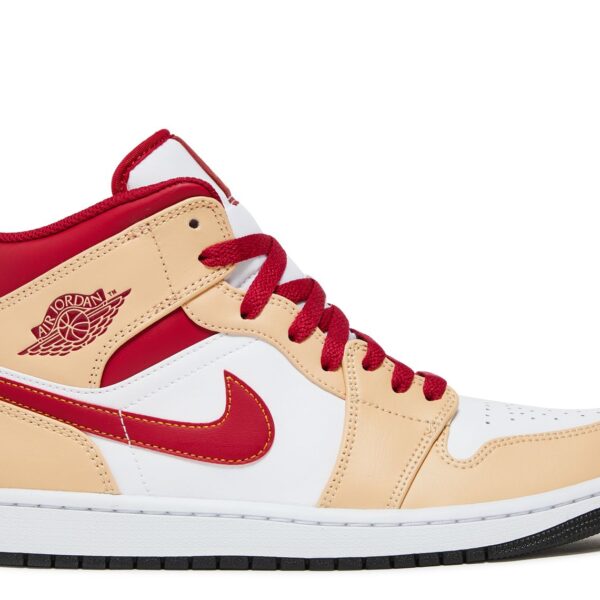 Jordan 1 Mid 'Light Curry Cardinal Red'