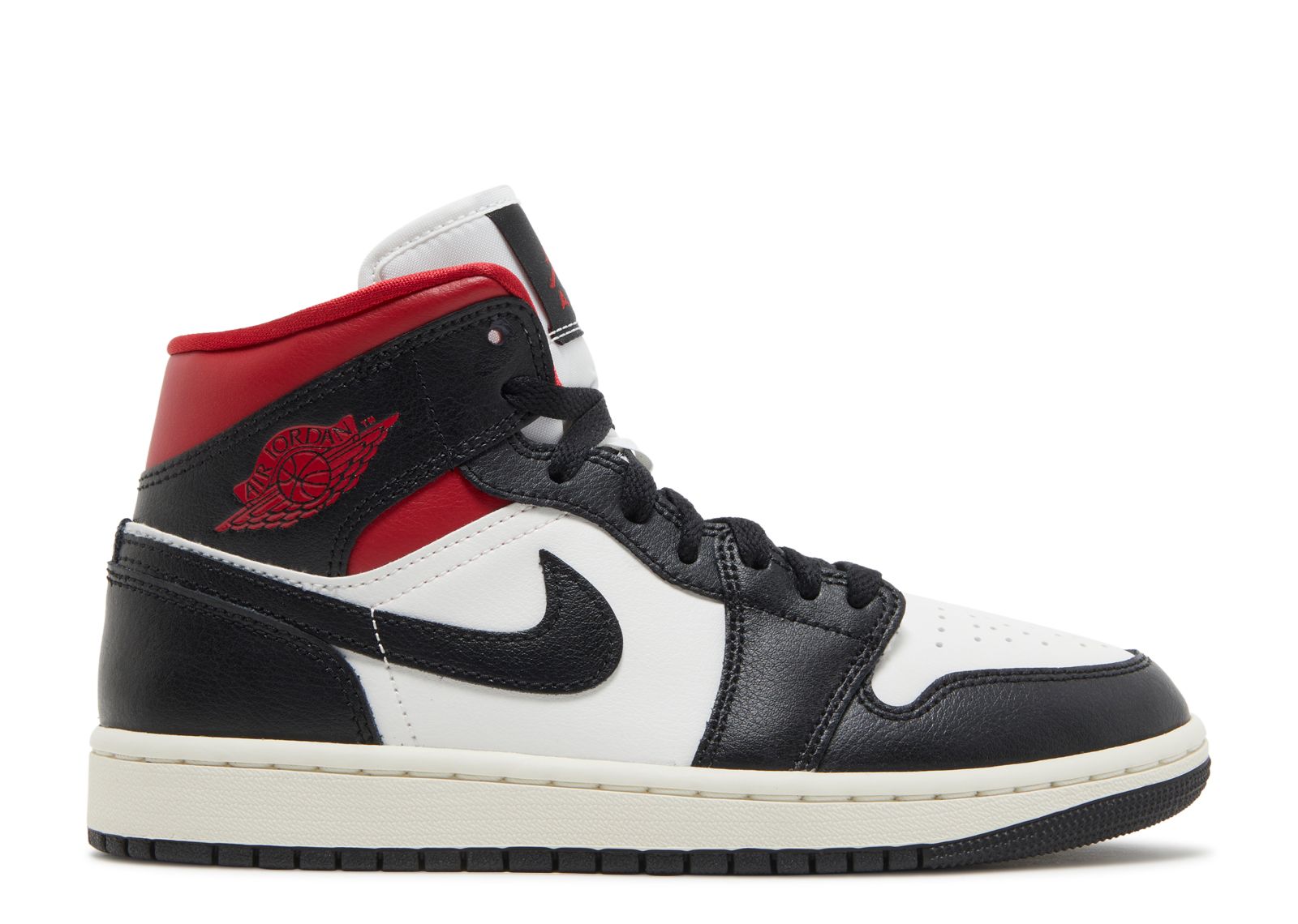 Wmns Jordan 1 Mid 'Black Sail Gym Red'