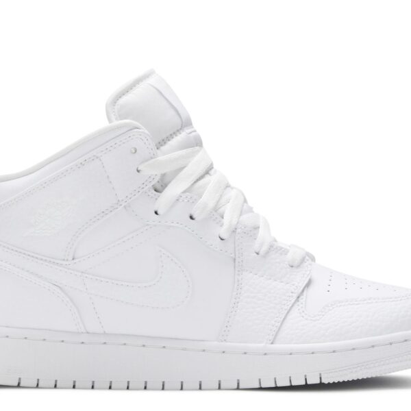 Jordan 1 Mid GS 'Triple White Tumbled Leather' 2020