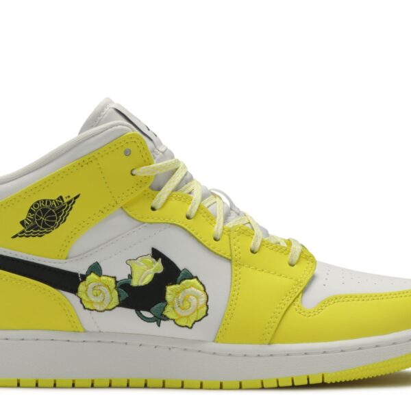 Jordan 1 Mid SE GS 'Rose Patch - Dynamic Yellow'