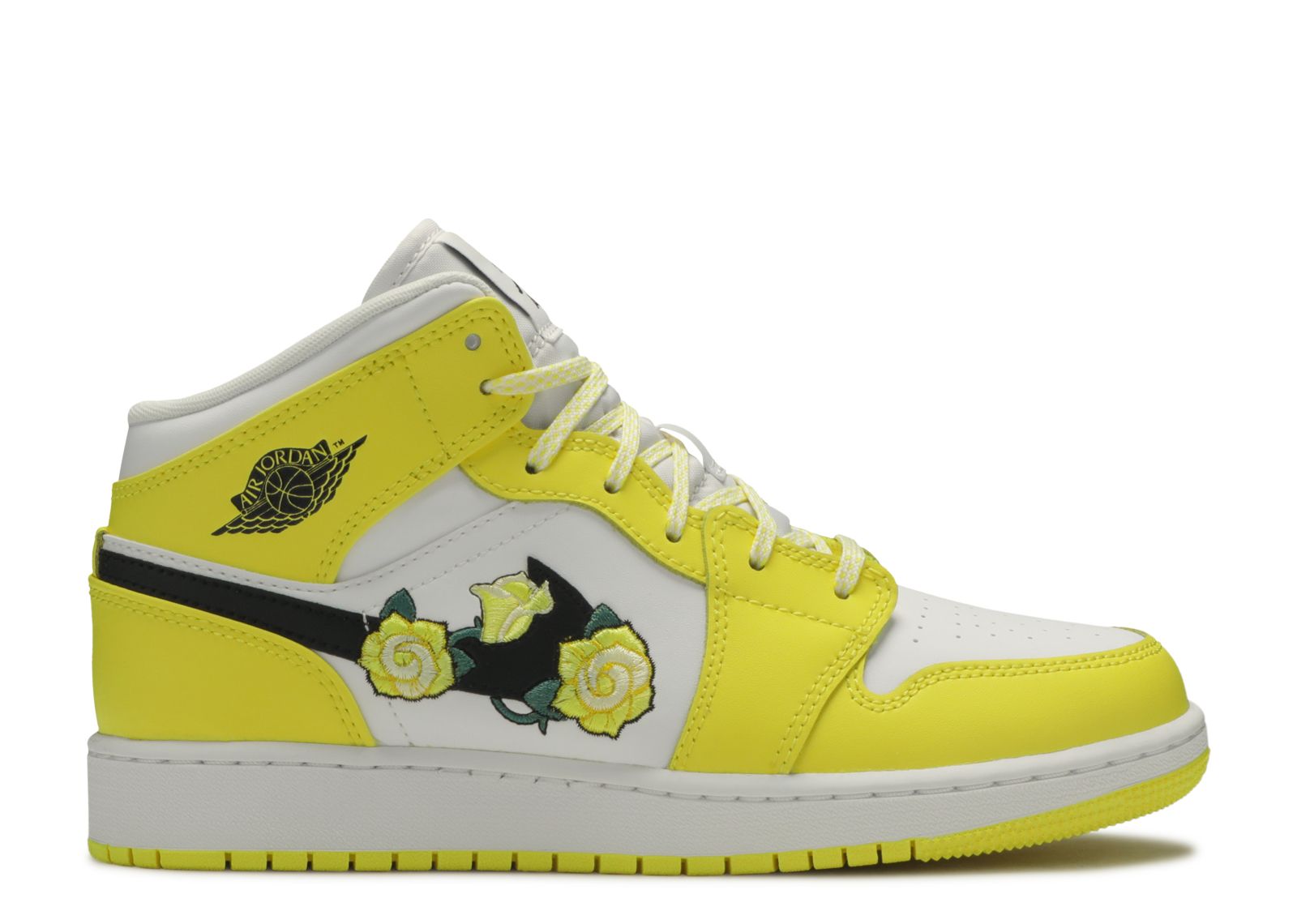 Jordan 1 Mid SE GS 'Rose Patch - Dynamic Yellow'