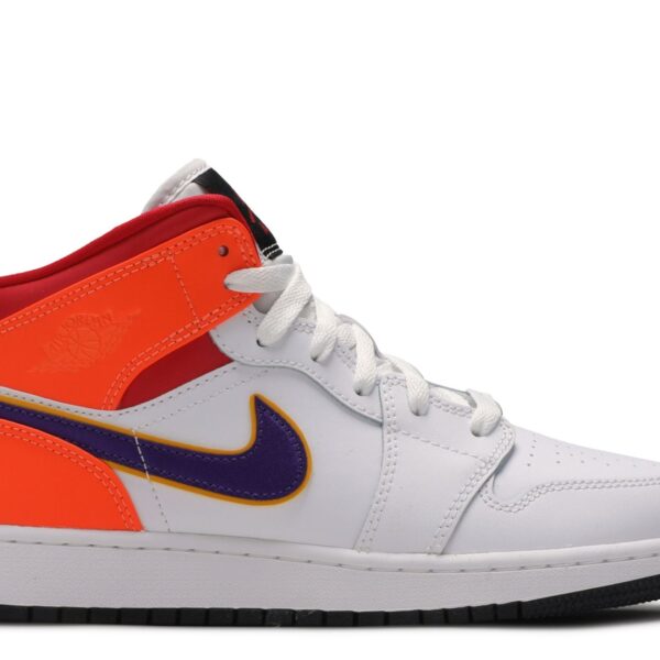 Jordan 1 Mid GS 'White Court Purple Teal'