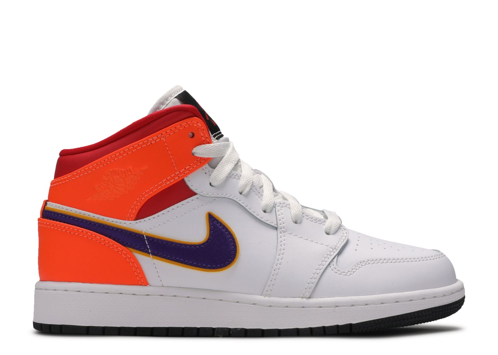 Jordan 1 Mid GS 'White Court Purple Teal'