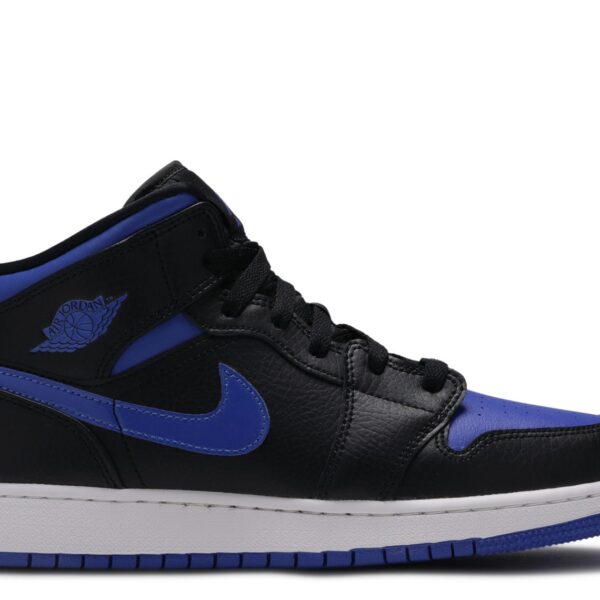 Jordan 1 Mid GS 'Black Hyper Royal'