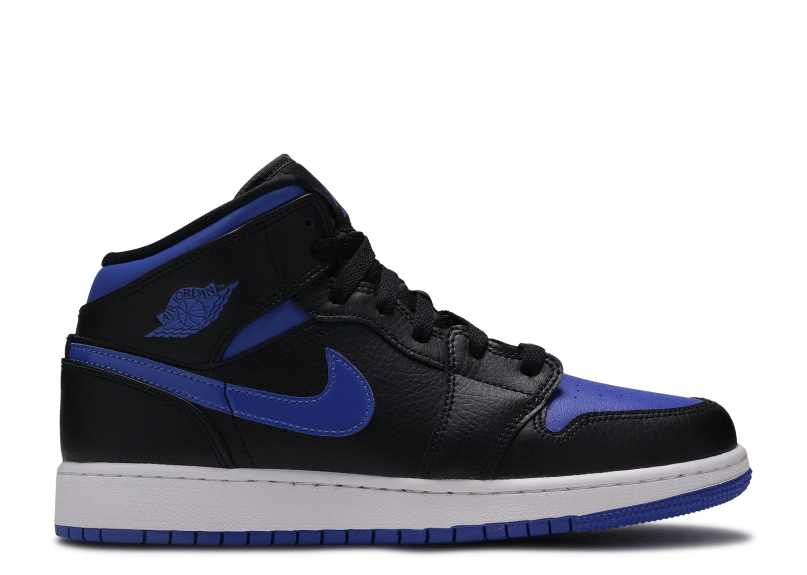Jordan 1 Mid GS 'Black Hyper Royal'