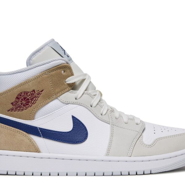 Jordan 1 Mid 'White Khaki Blue Void'