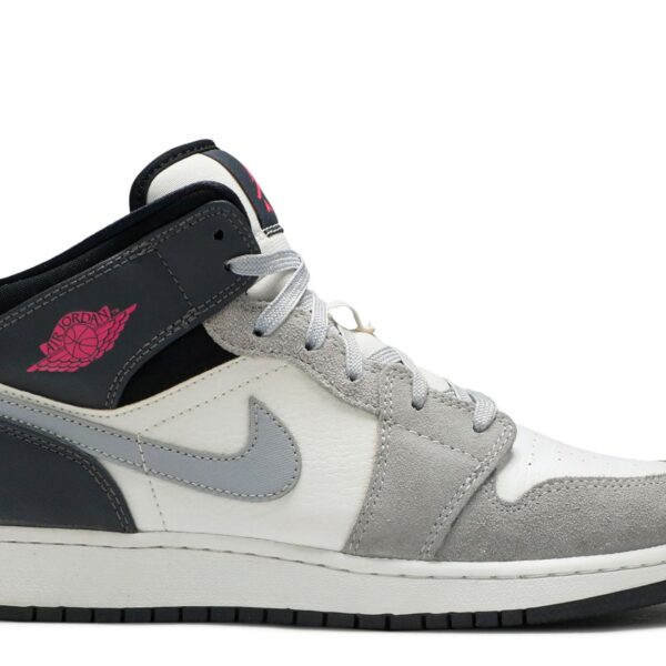 Jordan 1 Mid GS 'White Grey Hyper Pink'