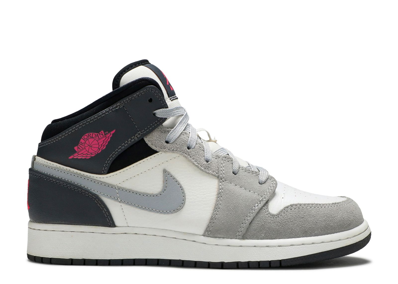 Jordan 1 Mid GS 'White Grey Hyper Pink'