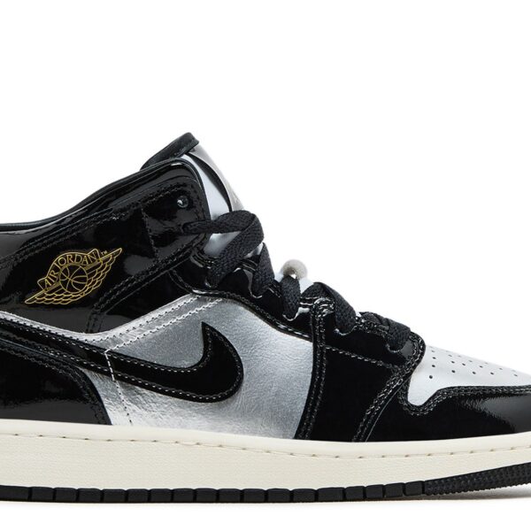Jordan 1 Mid SE GS 'Black Metallic Silver'