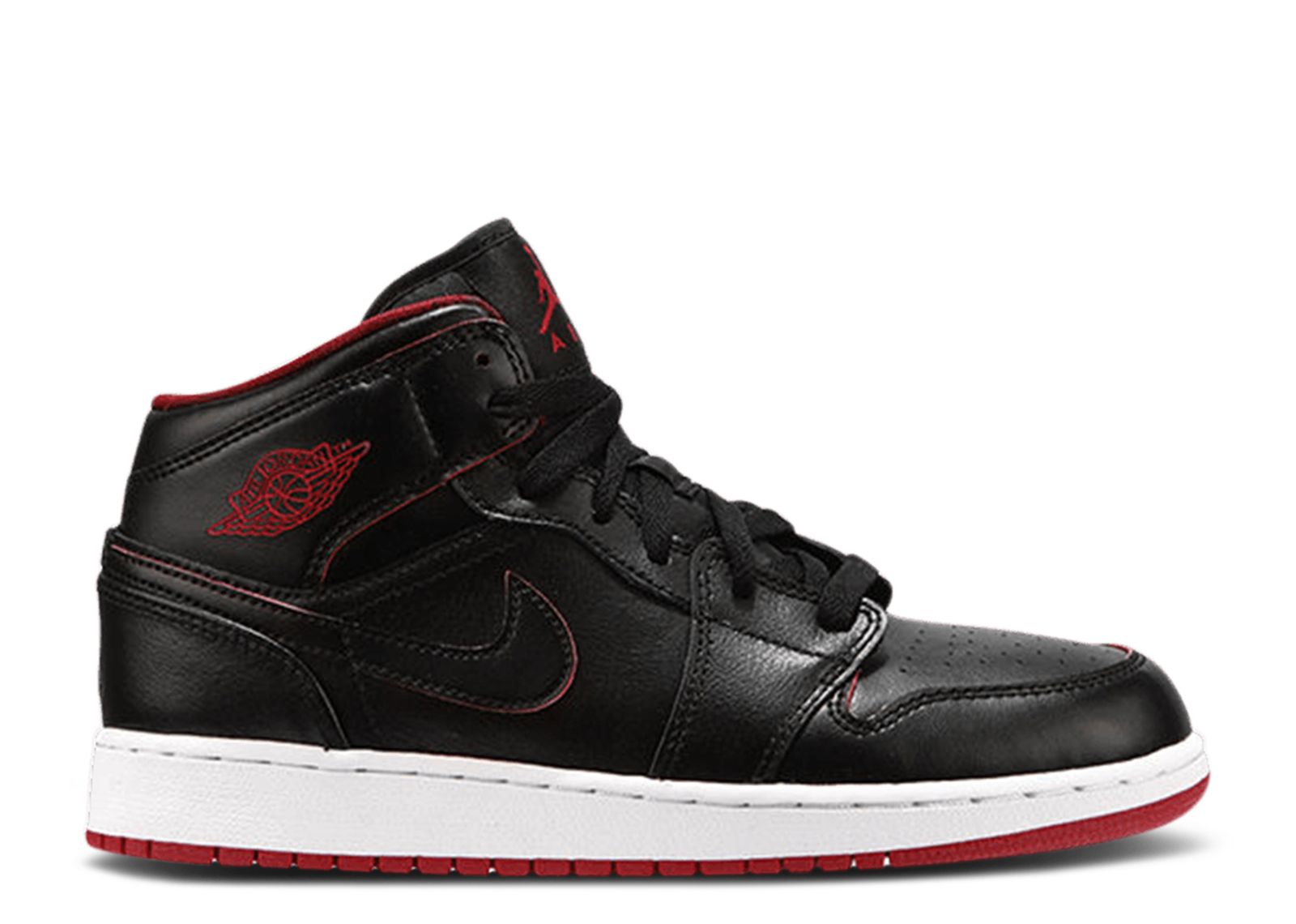 Jordan 1 Retro Mid GS 'Black Gym Red'
