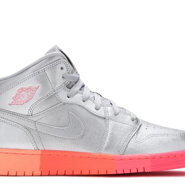 Jordan 1 Mid GS 'Metallic Silver Pink Crimson'