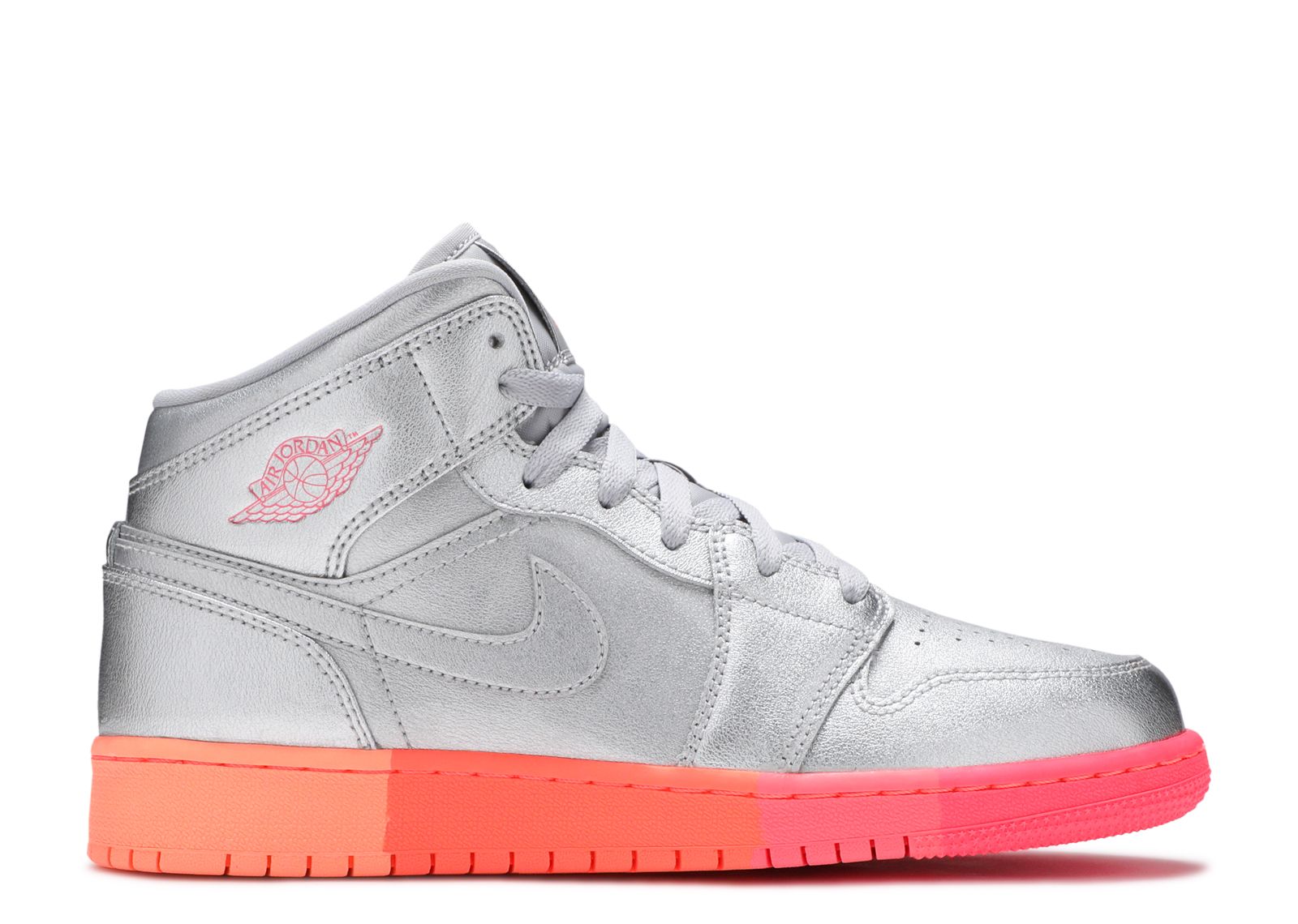 Jordan 1 Mid GS 'Metallic Silver Pink Crimson'