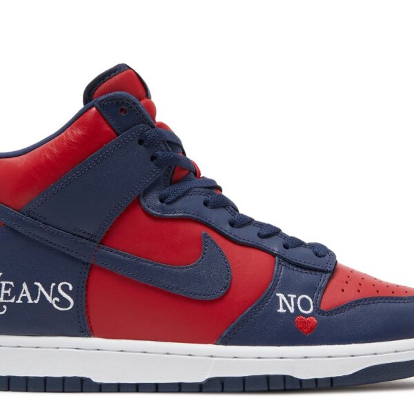Supreme x Dunk High SB 'By Any Means - Red Navy'