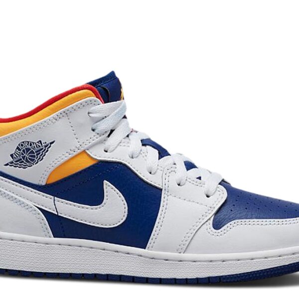 Jordan 1 Mid GS 'White Deep Royal Blue'