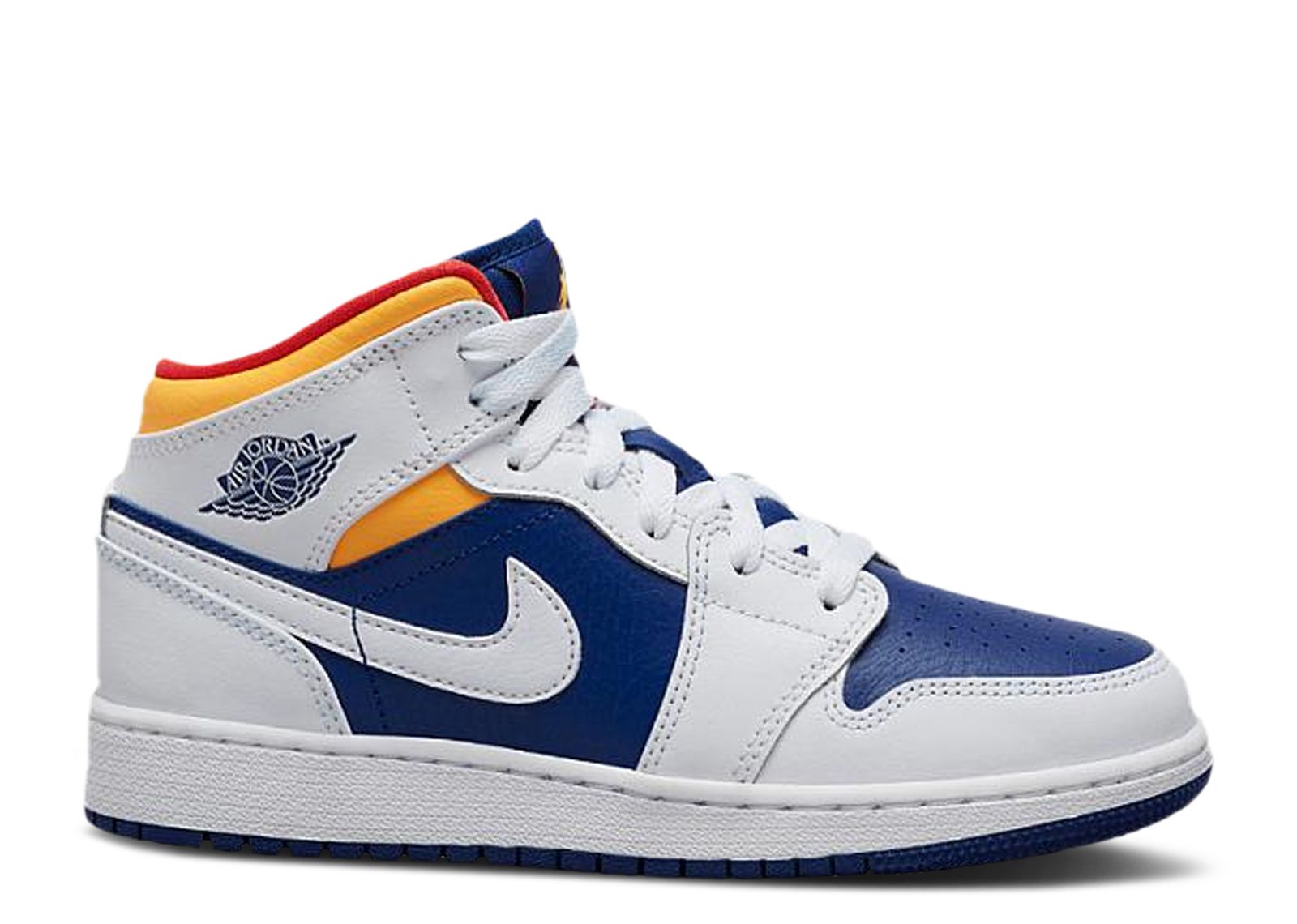 Jordan 1 Mid GS 'White Deep Royal Blue'