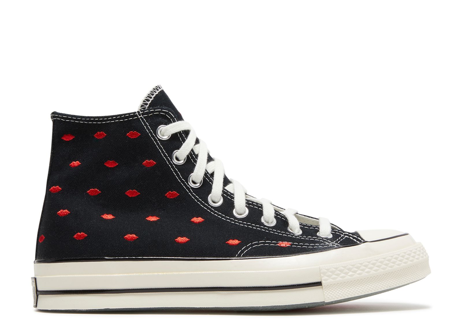 Chuck 70 Embroidered Lips High 'Love Me - Black'