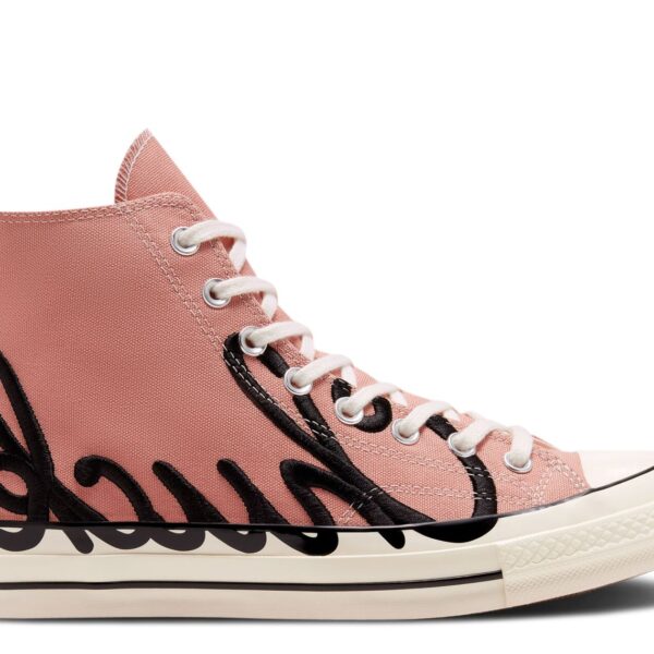 Chuck 70 High 'Scripted Signature Print - Rose Gold'