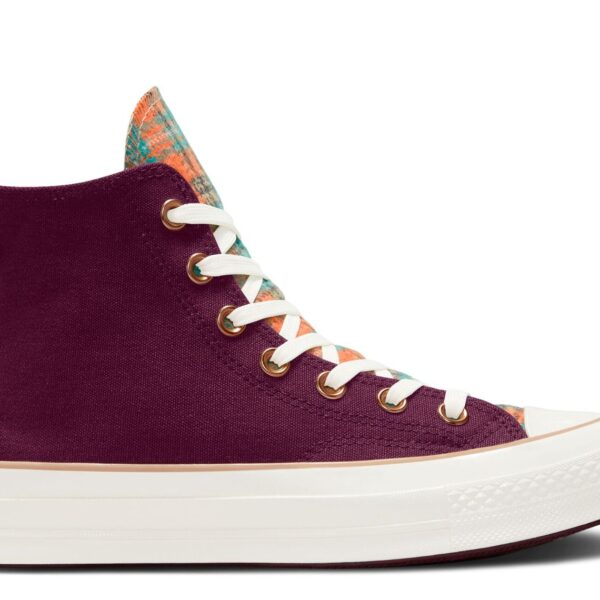 Wmns Chuck 70 High 'Canvas & Plaid - Deep Bordeaux'
