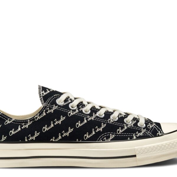 Chuck 70 Low 'Scripted Signature Print - Black Egret'