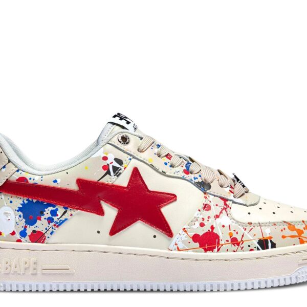 Bapesta Low 'Paint Splatter - Ivory'