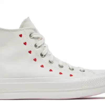 Wmns Chuck Taylor All Star Lift Platform High 'Embroidered Hearts - White'